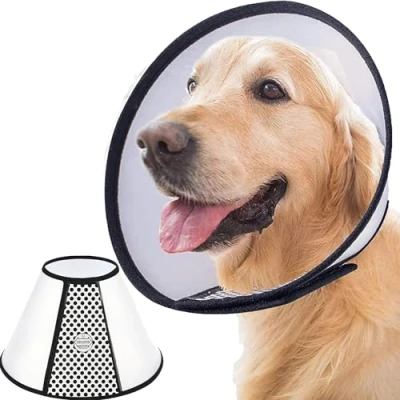 Imagen de SUQ Collarín para Mascotas, Collar Isabelino Protector, Anti Mordida Cono Mascotas Ajustable de Recuperación, Perro Grande, Baños, Circunferencia del Cuello (42 47cm, 100 kilogramos+)