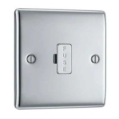 Imagen de Unidad de conexión fusibles sin Cable, la Marca BG Electrical Nexus, Cromo Pulido, 13 A