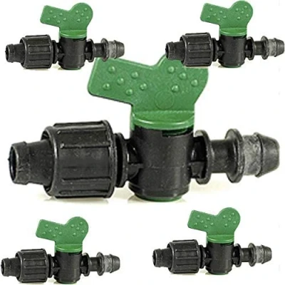 Imagen de Suinga 5 x Llave de Paso Cinta riego por Goteo 16mm a Toma. Válvula derivación con Junta Utilizada para conectar Directamente la 16 mm tubería Principal