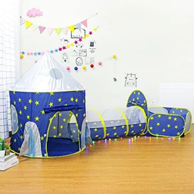 Imagen de Benebomo Tunel de Juego Infantil,Tienda campaña Infantil Grande,Carpa Juguete, Yurta, Piscina Bolas, Canal rastreo, Carpa para niños Tres en uno,