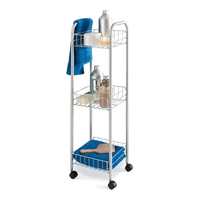 Imagen de Metaltex TORONTO Carro Multiuso con Ruedas. 3 Cestas. Color GRIS. 83x23x23 cm