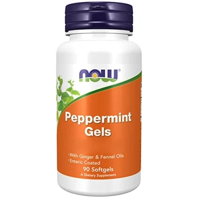 Imagen de Now Foods, Peppermint Gels, Aceite de Menta, con Jengibre e Hinojo, 90 Cápsulas blandas, Probado en Laboratorio, Sin Gluten