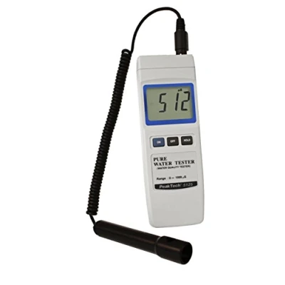Imagen de PeakTech 5125 Medidor de Conductividad Digital Profesional 0 a 2000 µs para Sistemas Agua, Pantalla LCD 21.5 mm, del Probador, Acuario, Piscina, Jardín 270 G