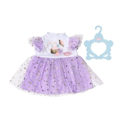 Imagen de Baby Annabell Vestido de Cumpleaños 710548 Tul Rosa con Diadema Corona a Juego para muñecas 43 cm niños Partir 3 años