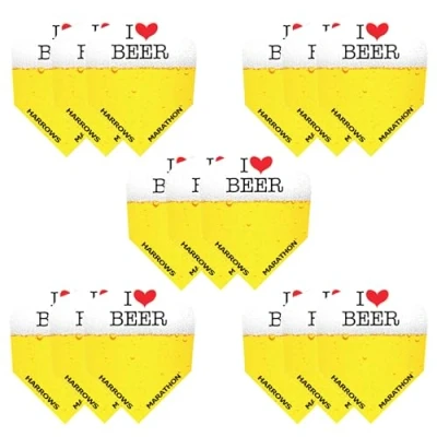 Imagen de Harrows Juego de 5 plumas para dardos cerveza (15 en total) I 100 micras, extra fuertes, fabricadas el Reino Unido, accesorios profesionales