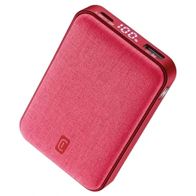 Imagen de Powerbank CellularLine GLAM, 10000 mAh, 20W, USB A + Tipo C, Rojo