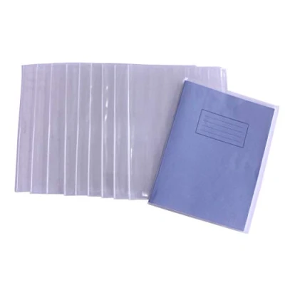 Imagen de Bright Ideas Chaquetas transparentes de 9 x 7 pulgadas (paquete 10), hechas PVC lavable y resistente para libros ejercicios escolares, Cloruro polivinilo, PK10