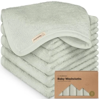 Imagen de KeaBabies 6 Pack de Toallitas Bambú Orgánico para Bebés Suaves Bambú, Orgánicas, Niños, Toallas Bebés, Algodón, Faciales (Dove)
