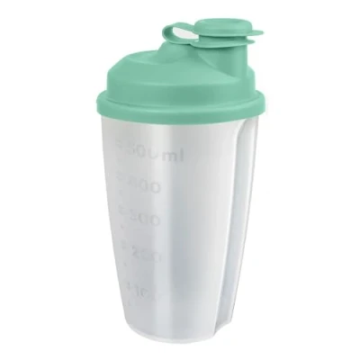 Imagen de Westmark Dispensador de aderezos/Shaker con Escala medición, Disco mezclador extraíble y Boquilla cerrada, Capacidad: 0,5 l, Plástico, Sin BPA, Mezcla, Color: translúcido/verde menta, 2435227M