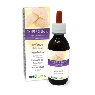 Imagen de Melena de león o Seta erizo (Hericium erinaceus) hongo Tintura Madre sin alcohol Naturalma Extracto líquido gotas 120 ml Complemento alimenticio Vegano