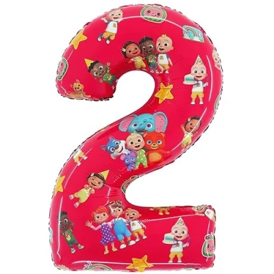 Imagen de Toyland® Globo de aluminio con números Cocomelon 27 pulgadas Globos fiesta para niños Número 1 2 disponible