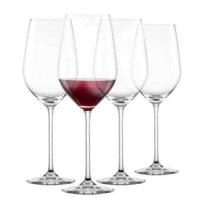 Imagen de Schott Zwiesel Fortissimo Copas de vino tinto (4 unidades), color burdeos para tinto, apto lavavajillas, fabricado en Alemania (número referencia 123682)