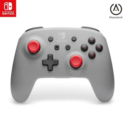 Imagen de mando Inalámbrico PowerA para Nintendo Switch Gris retro, Modelo OLED, Lite, mando, de juego, Bluetooth, controles movimiento, con licencia oficial