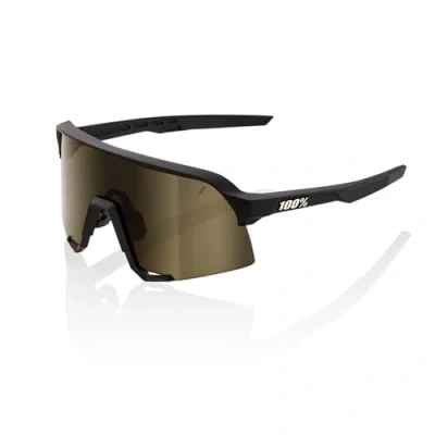 Imagen de Gafas 100% S3 Soft Tact, Negro, Lente Espejo Dorada