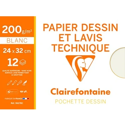 Imagen de Clairefontaine dibujo 96278 C Pouch 24 x 32 12 carpetas, color marfil