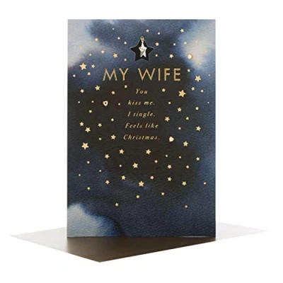 Imagen de Hallmark Tarjeta de Navidad pequeña para esposa con texto en inglés You&#039;re Amazing.