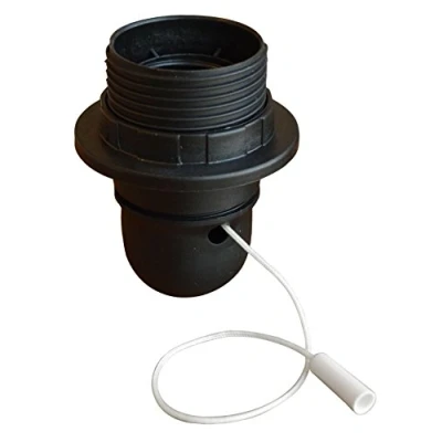 Imagen de Tibelec Autre Casquillo semiroscado con Interruptor + Anillo E27, Color Negro, Blanco, Norme