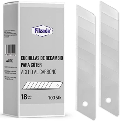Imagen de Filzada® 100x Cuchillas cutter 18mm muy caliente Cuchillo hoja/cuchillas De recambio para cúter acero al carbono