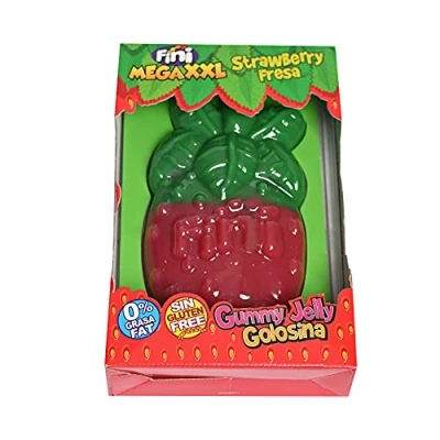Imagen de Fini Fresa Salvaje Mega XXL, Gominola Gigante, Sin Gluten, Chuchería, 900 G