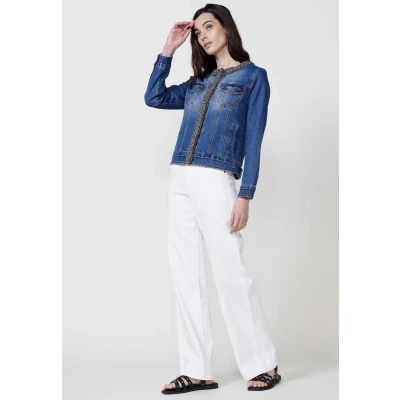 Imagen de Koroshi Chaqueta vaquera, Mujer, Talla: Large, Azul