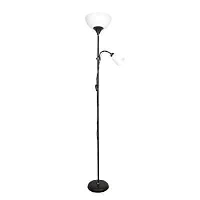 Imagen de BEL AIR HOME Lámpara de Pie Varese Ideal para Salón y Estudio Diseño Moderno con Brazo Lector Orientable Aluminio, Negro, E27 E14