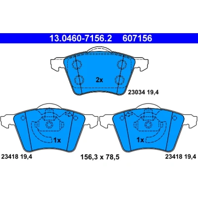 Imagen de ATE 13.0460 7156.2 Juego de pastillas freno no preparado para indicador desgaste, excl. contacto avisador desgaste FORD: Galaxy Mk1 MPV