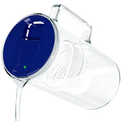 Imagen de Wessper Jarra filtradora de agua con Indicador LED, 3.3 litros, cristal, cartucho filtro agua, sin BPA &quot;BPA FREE&quot;, Azul