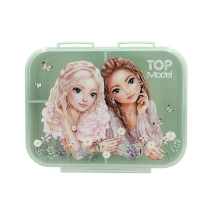 Imagen de Depesche 13410 TOPModel Summer Feeling Verde y Rosa, con Motivo de Modelo Estampado Flores, Fiambrera 3 Compartimentos Tapa abatible, Multicolor, 1 Piece