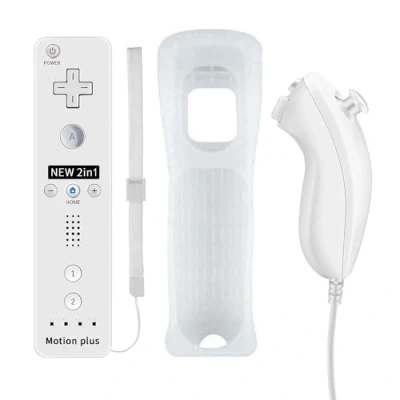 Imagen de QUMOX 2en1 Remote MotionPlus Controller + Nunchuk para Wii