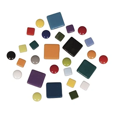 Imagen de Rayher Teselas para mosaicos, coloridas, 500 g, 395 ud, 1x1 cm + 2x2 1,2 ø, 14830000