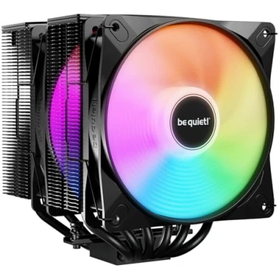Imagen de be quiet! Pure Rock Pro 3 LX refrigerador con aire, capacidad de refrigeración impresionantemente alta, 6 tubos calor alto rendimiento, 2 ventiladores Light Wings 120 mm PWM, iluminación ARGB