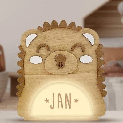 Imagen de WONDEE Vintiun Regalos Originales, [4 Modelos] Personalizados de Bebés, Lámpara Personalizada Quitamiedos Erizo Cosas/Regalos para Bebés Recién Nacidos Originales 0 1 2 3 4 5 6 7 8 9 años
