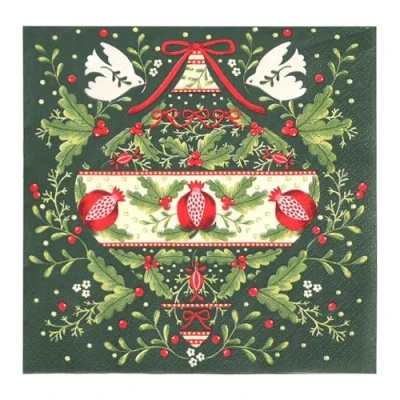 Imagen de Talking Tables 20 servilletas de papel reciclables Navidad, desechables con temática folclore encantador, uso durante todo el año, decoupage, catering, estampadas