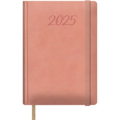 Imagen de Dohe Agenda 2025 Día por Página, Tamaño A5 (15x21 cm), 12 Meses Enero a Diciembre, Tapa Dura de Polipiel, Planificador en Español, Material Oficina SAMBA Rosa