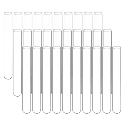 Imagen de stonylab Tubos de Ensayo Vidrio, Fondo Redondo Vidrio Borosilicato Transparente con Diámetro 20 mm y Longitud 150 para uso en Laboratorio, Paquete 30