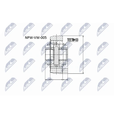Imagen de NTY NPW VW 005 Junta Homocinética VOLKSWAGEN: Golf 5, 4, Touran I, SEAT: Leon I Hatchback, II Ibiza 3, AUDI: A3 Hatchback