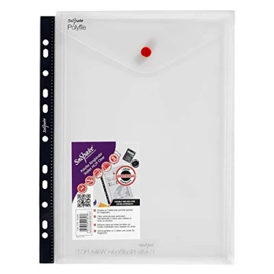 Imagen de Snopake A4 Polyfile High Capacity Ring Binder Popper Wallet Portrait Clear (Pack of 5)