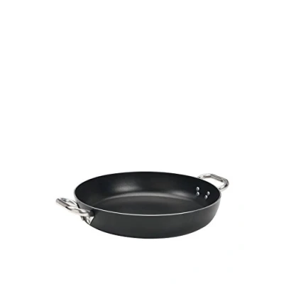 Imagen de Ollas Agnelli Alblack Pan de Aluminio, Espesor 3 mm, con 2 Asas en Acero Inoxidable, Negro, 20 cm