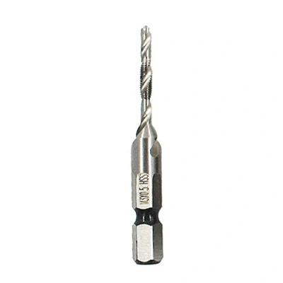 Imagen de BOZONLI Brocas para Rosca HSS, Broca de vástago Hexagonal 1/4&quot; HSS Tornillo Manual, Métrico, Tornillos Taladro (Plata)