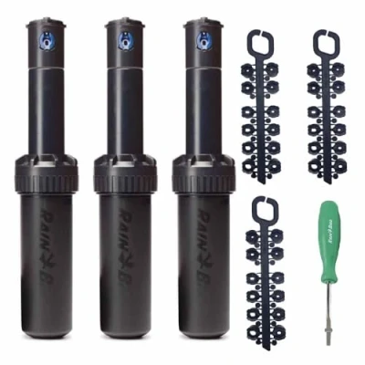 Imagen de Riegopro Rain Bird Pack 3 x Aspersor 5004 PC. Alcance 7,6 a 15,2 mts. Rosca 3/4&quot; hembra. Incluye juego de toberas y llave ajuste.