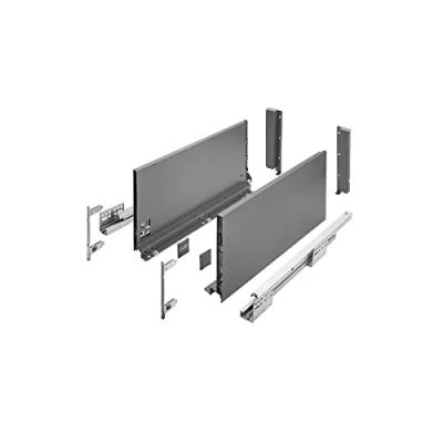 Imagen de GTV AXIS PRO Guías para cajones con extensión completa, color antracita, capacidad de carga hasta 40 kg, sistema apertura y acceso libre, ancho: 350 mm, altura: 200 mm
