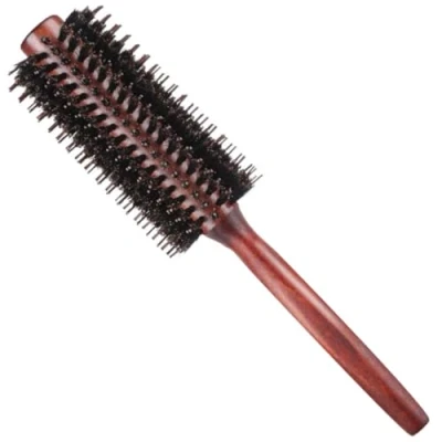 Imagen de Cepillo Redondo de Madera Maciza, Alisador para el Cabello con Cerdas Nailon puro, Sola Peinar, Secar, Rizar, Agregar Volumen y Brillo(Small)