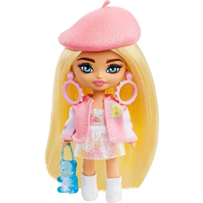 Imagen de Barbie Extra Mini Minis Traje Rosa Muñeca pequeña con Conjunto de Moda, Juguete +3 años (Mattel HLN48)