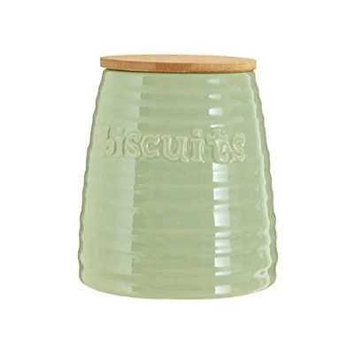 Imagen de Premier Housewares cerámica para Almacenamiento, tarros Verdes Galletas, Botes Cocina, té, café y azúcar, 15 x 16 cm