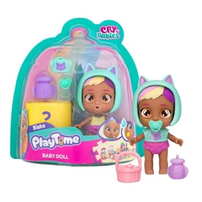 Imagen de Bebés Llorones Playtime Day Care Blake, Mini Muñecas, con 5+ Accesorios, Llora Lágrimas de Verdad, una Revelación Mágica, Juguete para Niños 4 a 6 Años