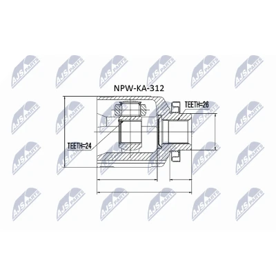 Imagen de NTY NPW KA 312 Junta Homocinética Automática, 4 vel. lado de engranaje KIA: Sportage II