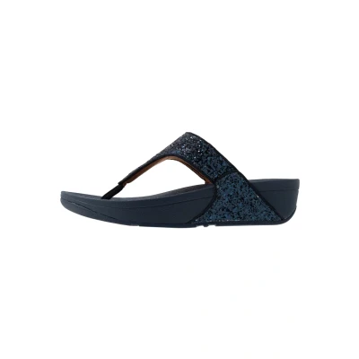 Imagen de Fitflop Lulu Toe Post Glitter, Sandalias de Punta Descubierta Mujer, Midnight Navy, 36 EU