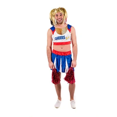Imagen de Fun Shack Disfraz Animadora Hombre, Cheerleader Disfraces Animadora, Adulto, Despedida Soltero Carnaval Hombre Talla M