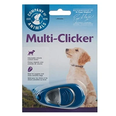 Imagen de COMPANY OF ANIMALS Multi Clicker, Accesorio para perros, Control de volumen con 3 ajustes, Fácil pulsar, Clicker Adiestramiento, Apto perros y cachorros sensibles.