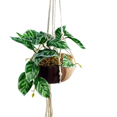 Imagen de Leaf Design UK Maceta de follaje Artificial Realista, Colgante para Plantas, 85 cm